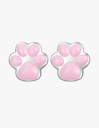Aretes de Plata .925, Pink Footprints, Miow