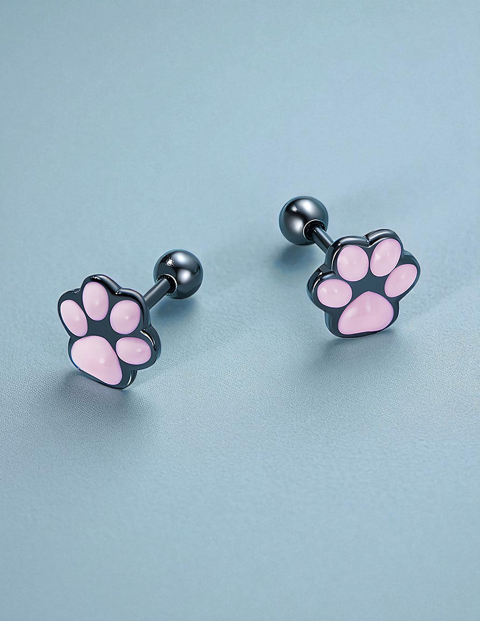 Aretes de Plata .925, Cat Footprints, Miow