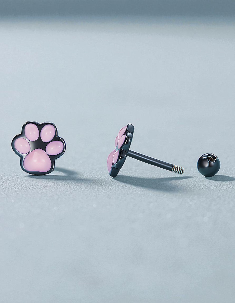 Aretes de Plata .925, Cat Footprints, Miow