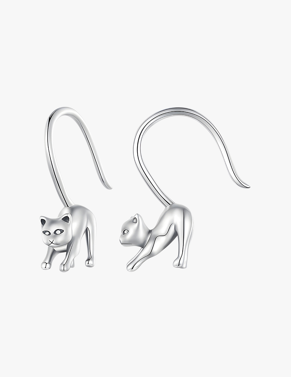 Aretes de Plata .925, Cats Playing, Miow