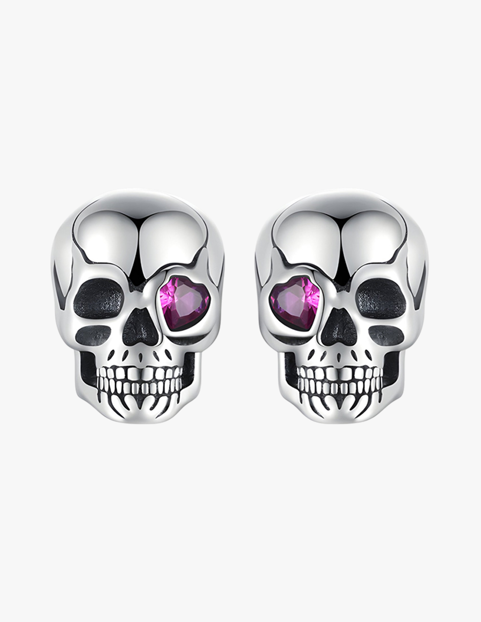 Aretes de Cráneo, Plata .925, Ame Glam Pop