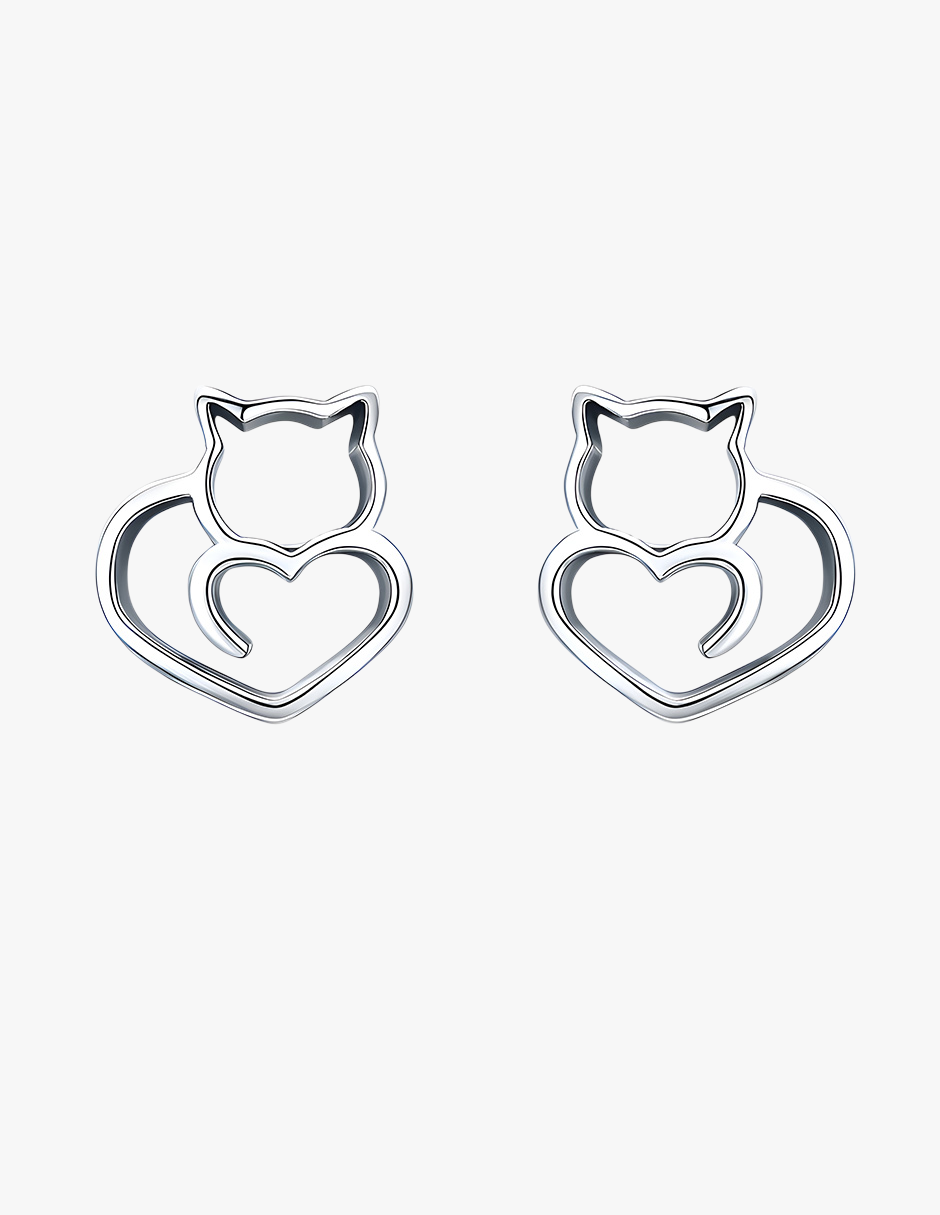 Aretes de Plata .925, Cat'S Love, Miow