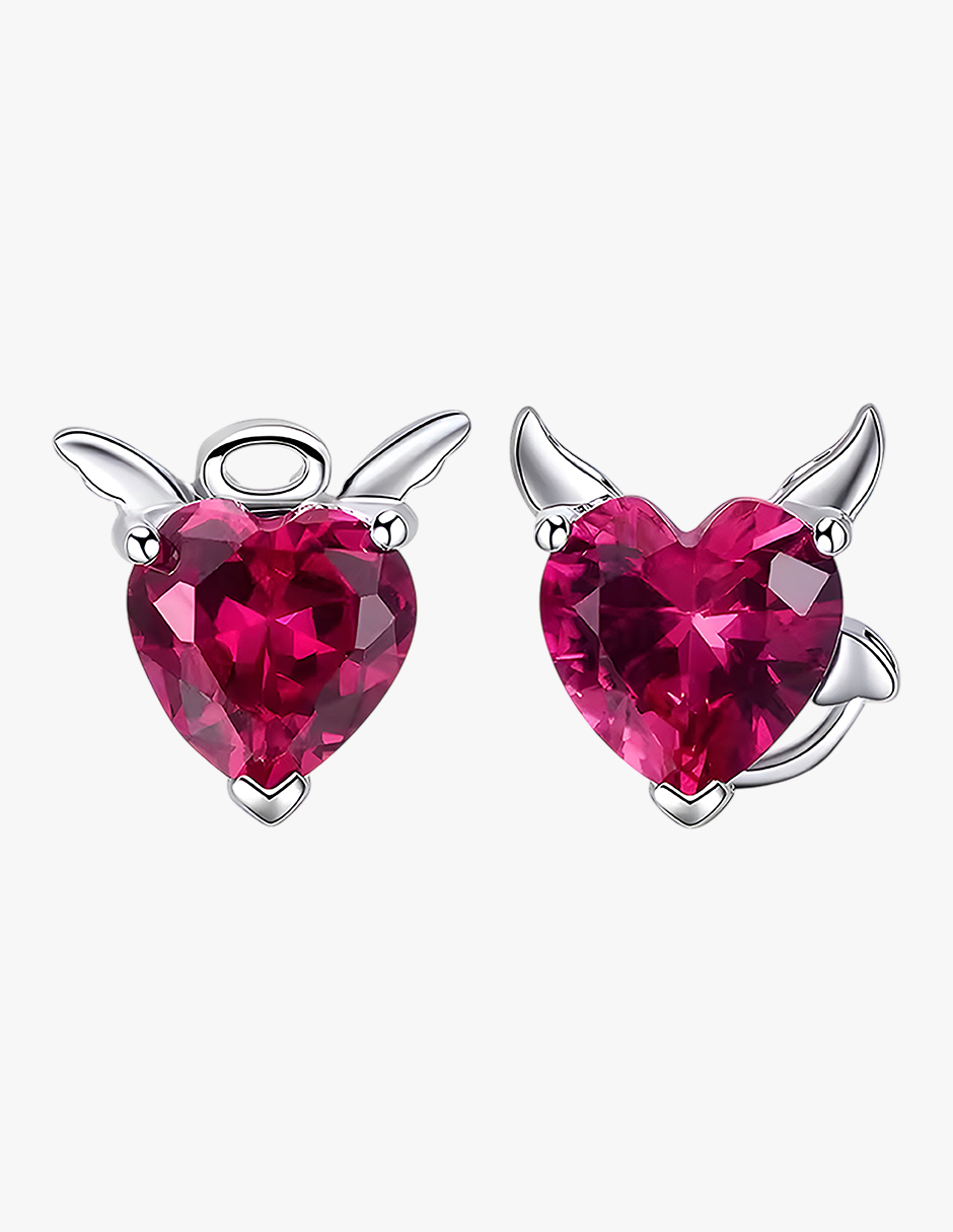 Aretes de Corazón, Plata .925, Ame Glam Pop