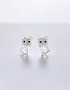 Aretes de Plata .925, Twin Cats, Miow