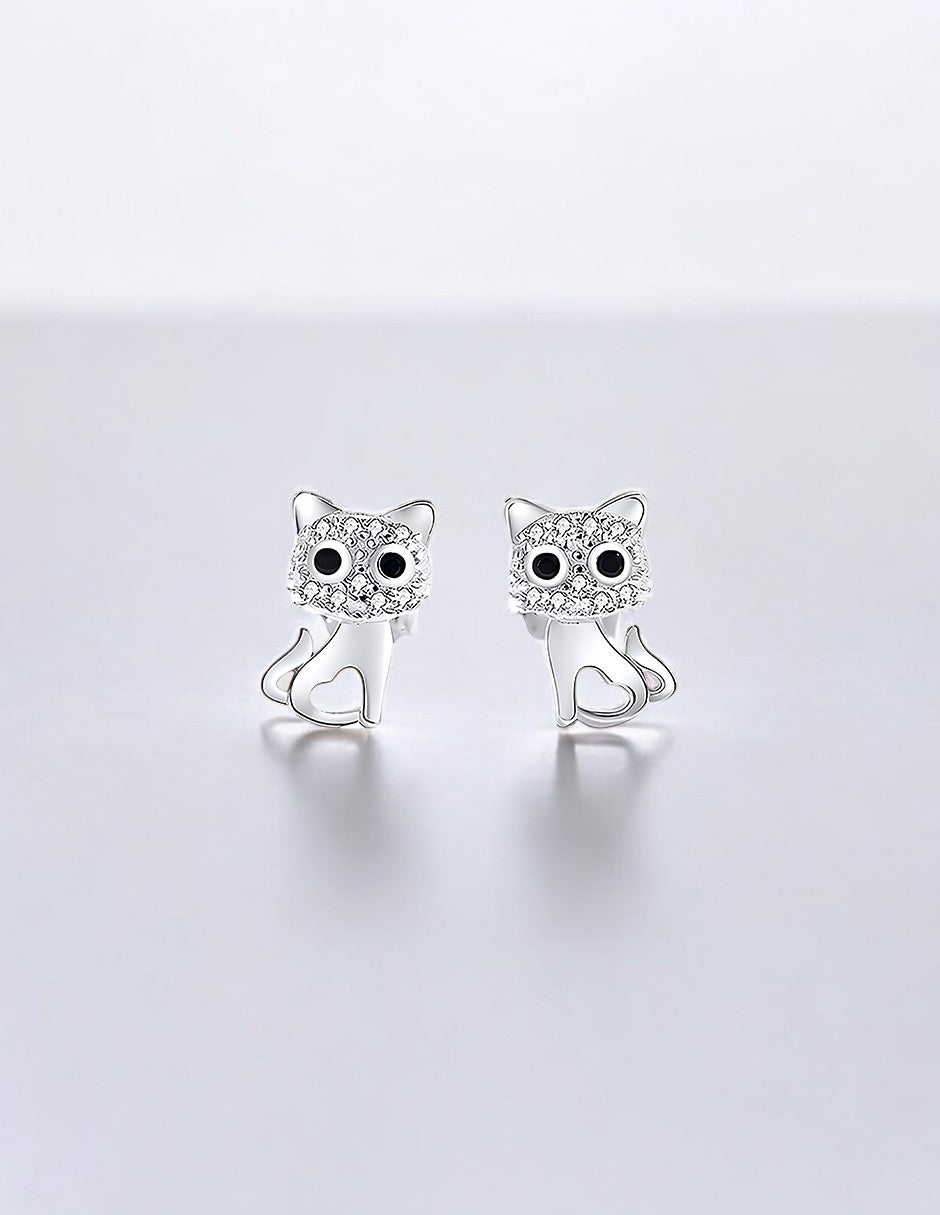 Aretes de Plata .925, Twin Cats, Miow