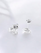 Aretes de Plata .925, Twin Cats, Miow