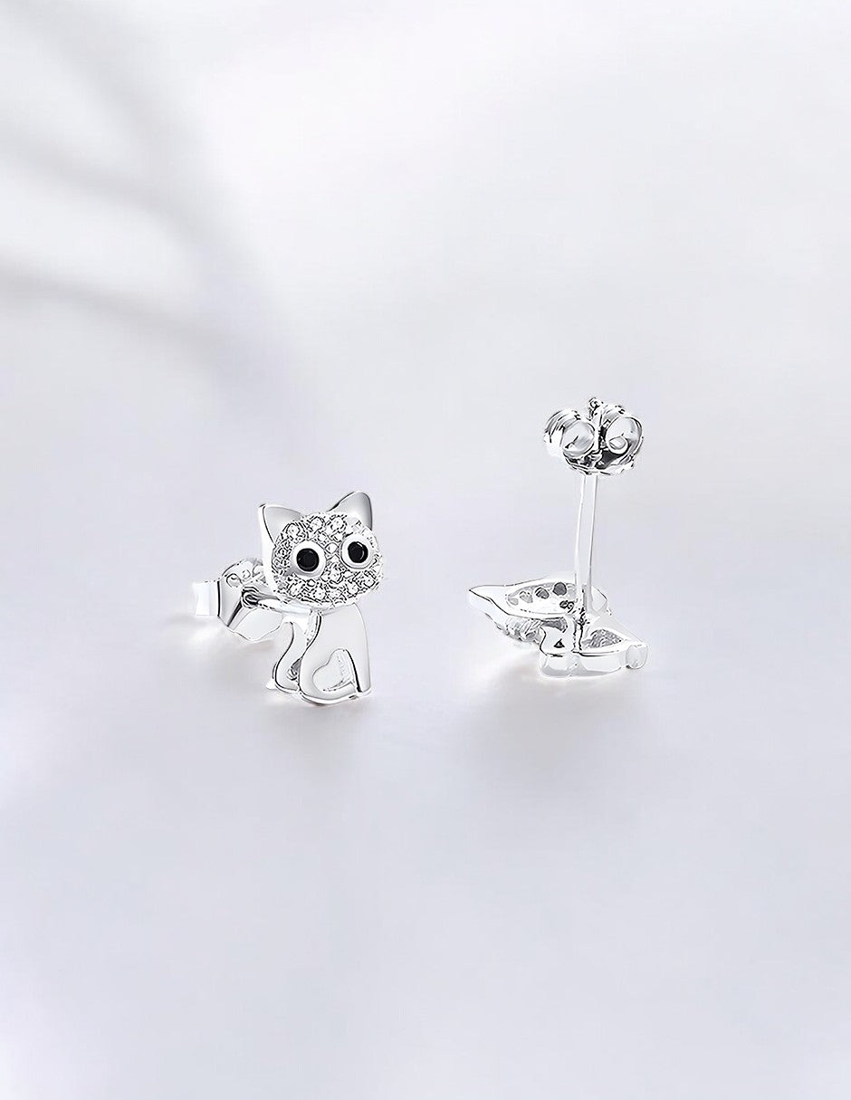 Aretes de Plata .925, Twin Cats, Miow
