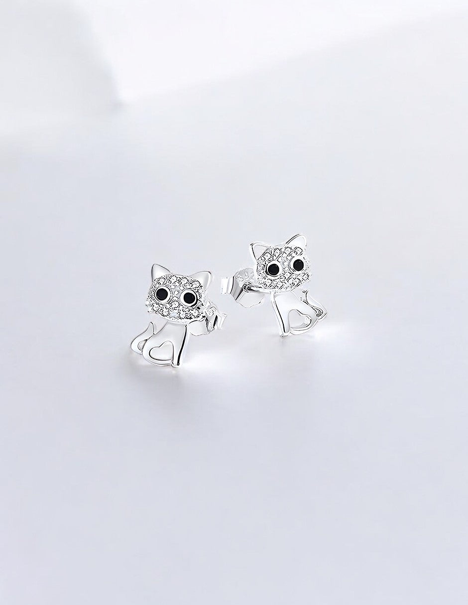 Aretes de Plata .925, Twin Cats, Miow