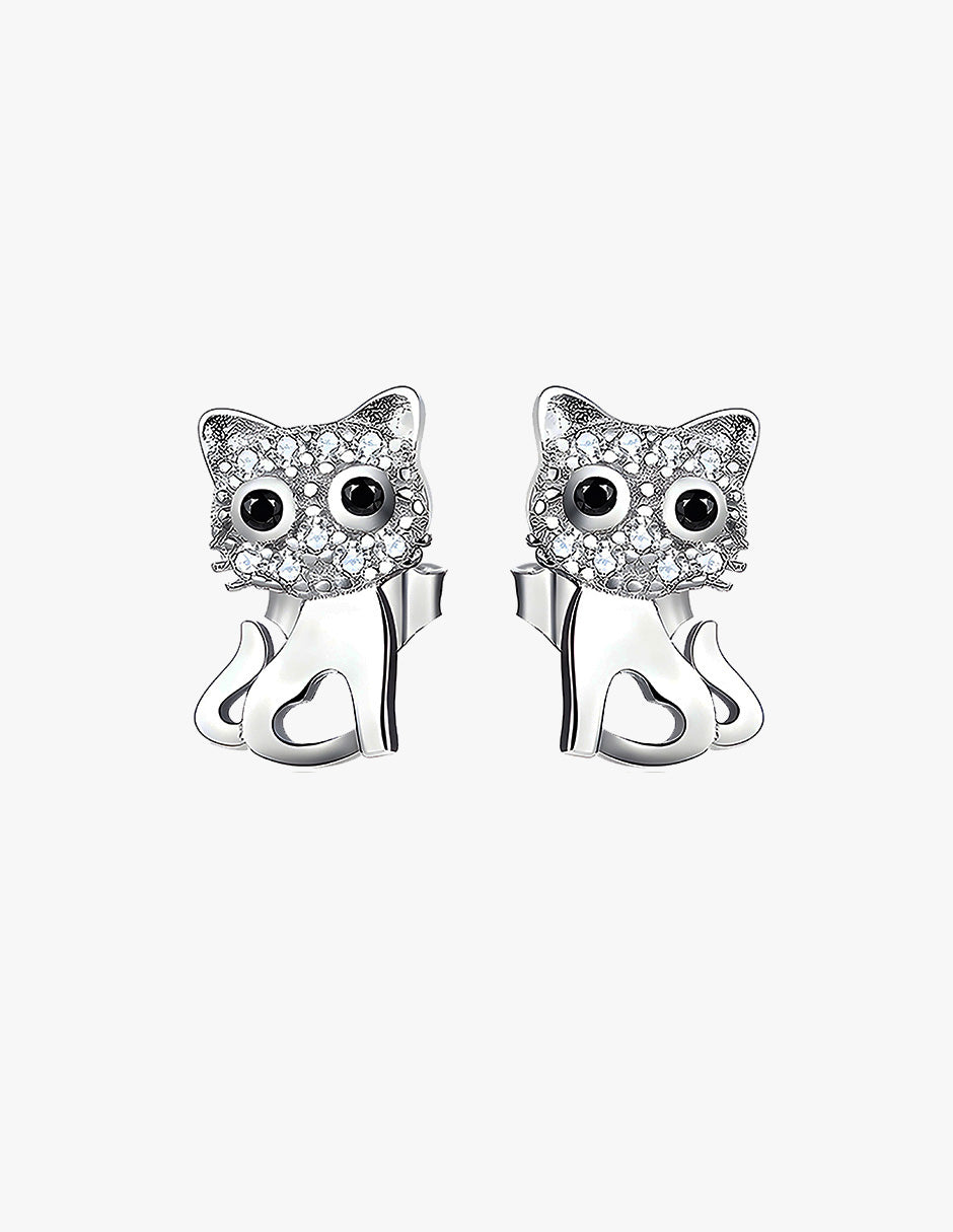 Aretes de Plata .925, Twin Cats, Miow