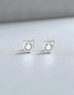 Aretes de Plata .925, Diamond Cat, Miow