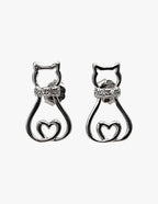Aretes de Plata .925, Cat Stud, Miow