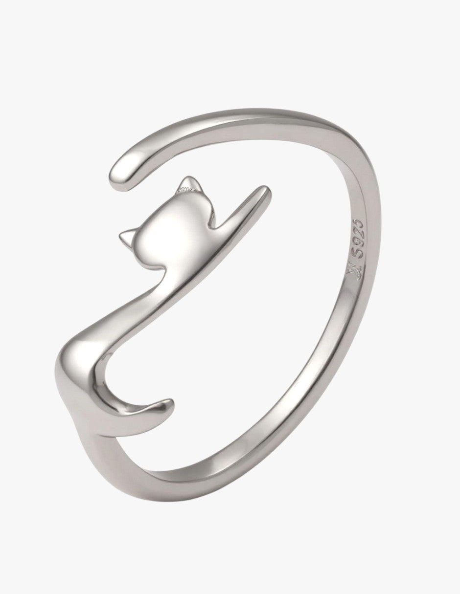 Anillo de Plata .925, Modern Cat, Miow
