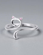 Anillo de Plata .925, Cat Silhouette, Miow
