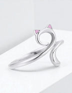 Anillo de Plata .925, Cat Silhouette, Miow