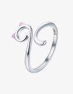 Anillo de Plata .925, Cat Silhouette, Miow