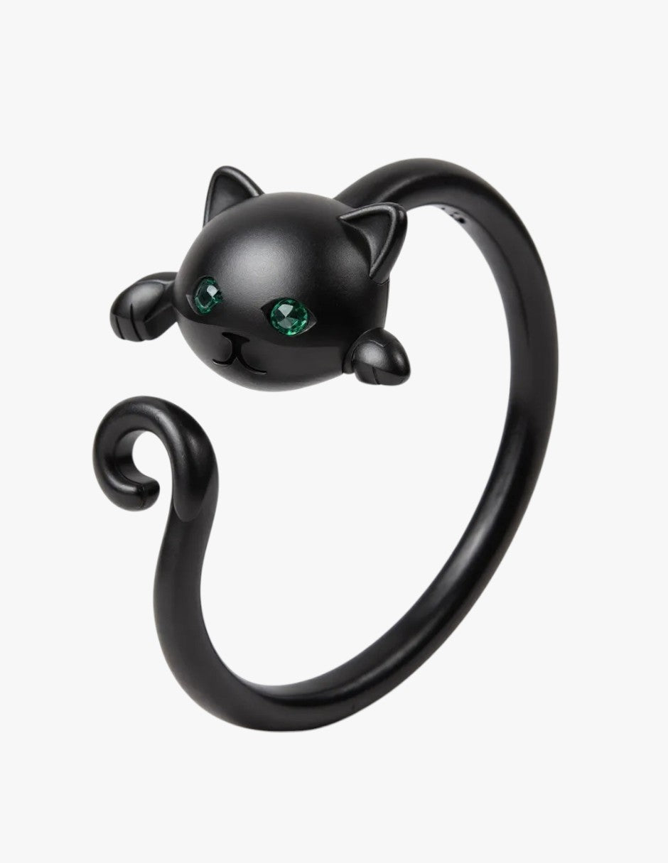 Anillo de Plata .925, Spiral Cat, Miow