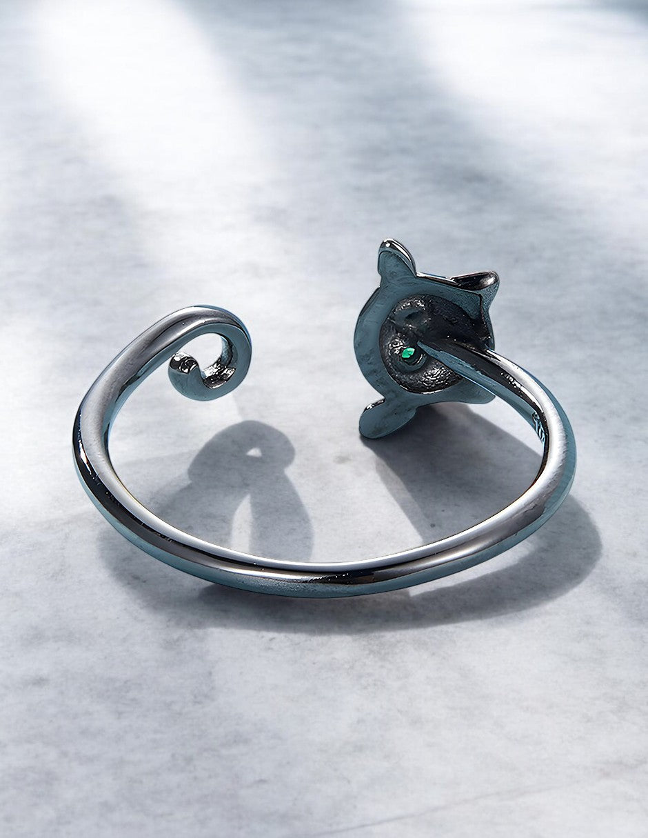 Anillo de Plata .925, Spiral Cat, Miow