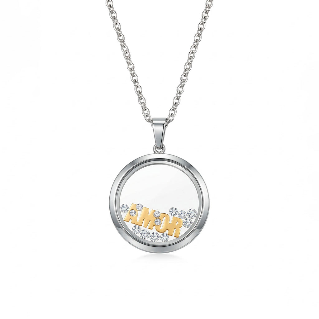 Collar Circulo Amor, Acero Inoxidable, Glam Pop Fantasy