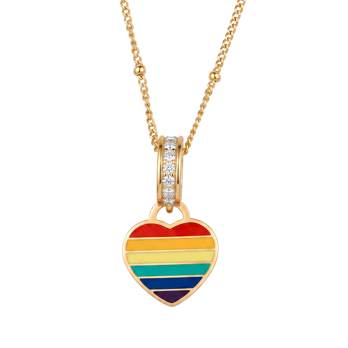 Collar Corazon De Colores, Acero Inoxidable, Glam Pop Fantasy