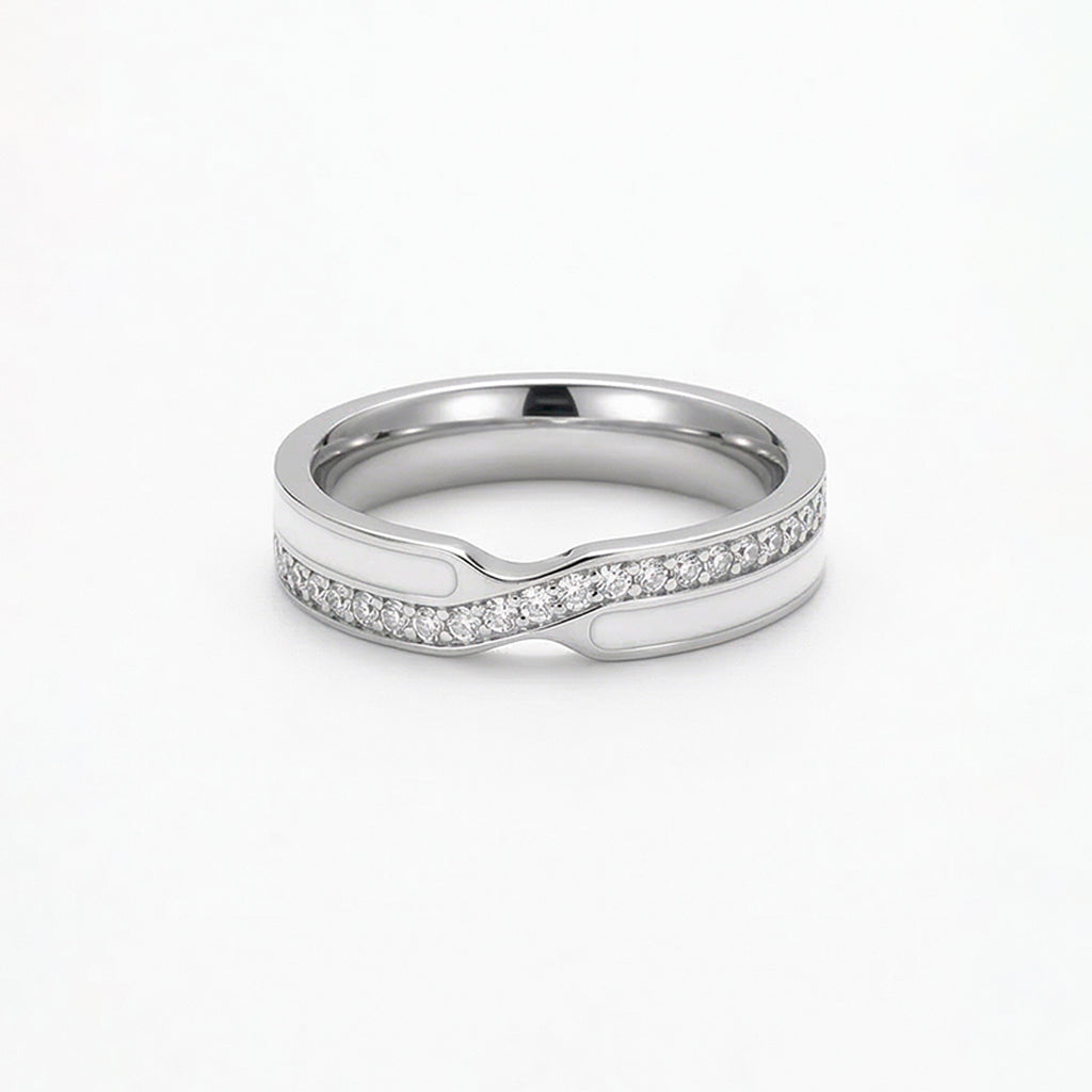 Anillo Wave con Pavé de Zirconias, Acero Inoxidable, Ame Glam Pop Fantasy