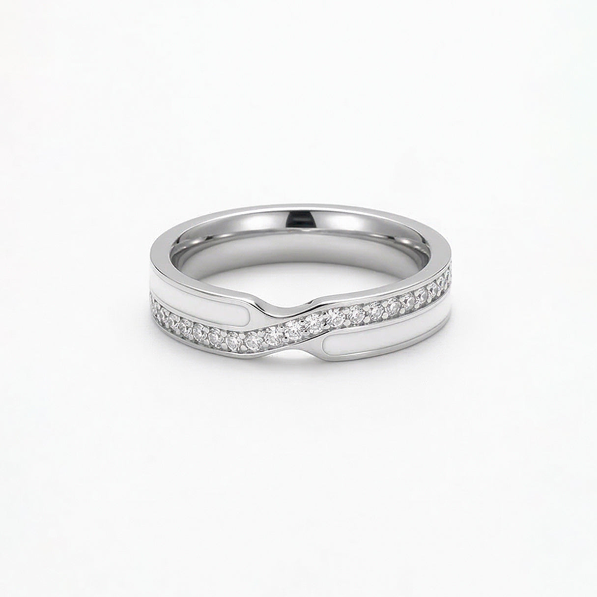 Anillo Wave con Pavé de Zirconias, Acero Inoxidable, Ame Glam Pop Fantasy