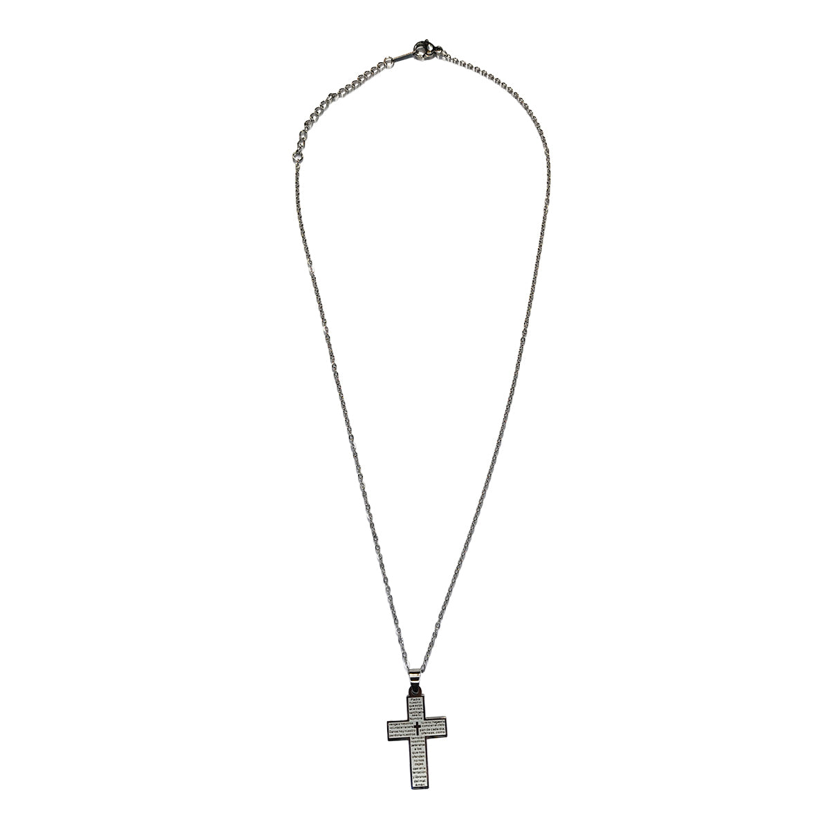 Collar Cruz Con El Padre, Acero Inoxidable, Glam Pop Fantasy