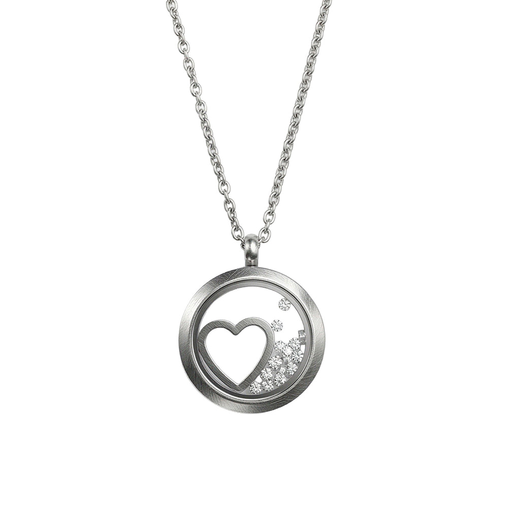 Collar Corazon Encapsulado, Acero Inoxidable, Glam Pop Fantasy
