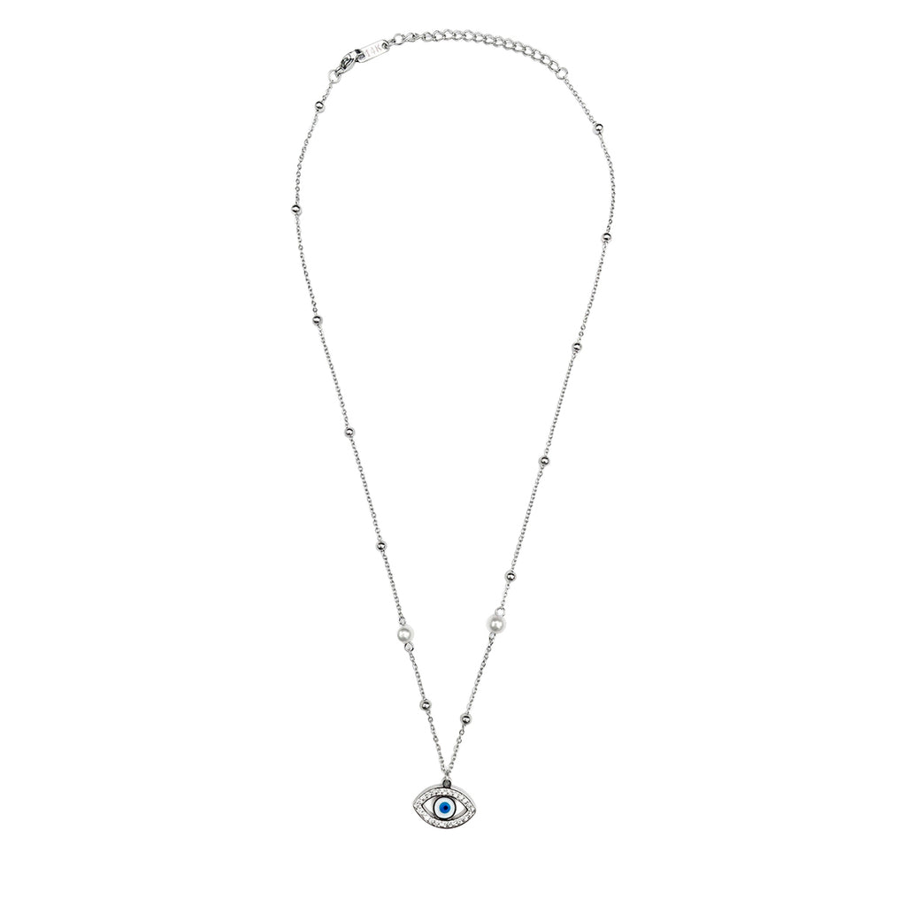 Collar Ojo Con Piedras Con, Acero Inoxidable, Glam Pop Fantasy