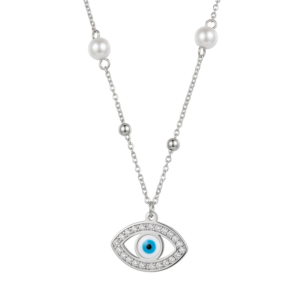 Collar Ojo Con Piedras Con, Acero Inoxidable, Glam Pop Fantasy
