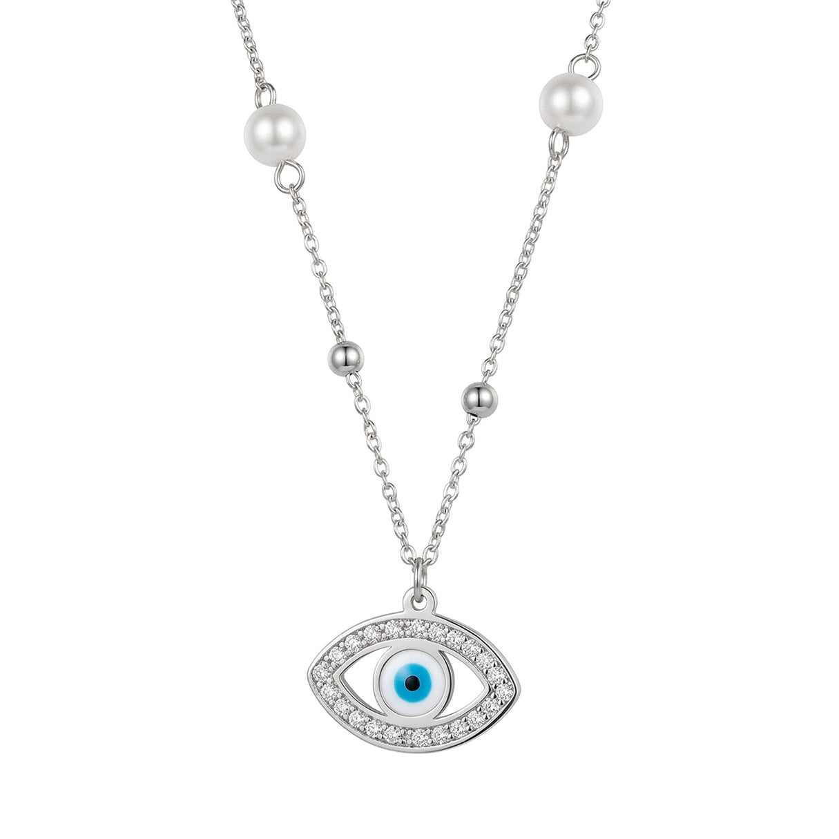 Collar Ojo Con Piedras Con, Acero Inoxidable, Glam Pop Fantasy