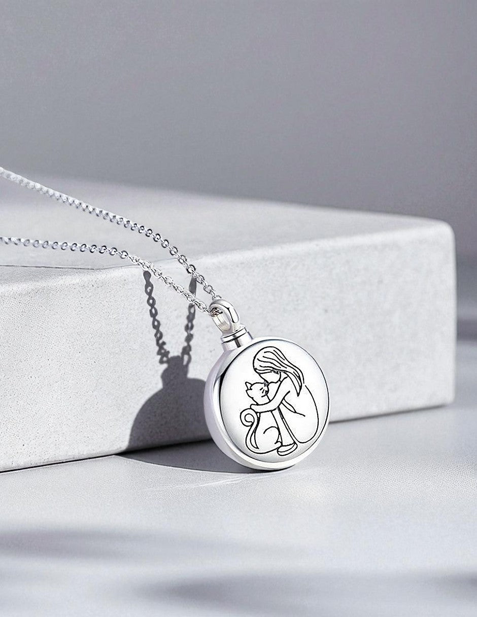 Collar de Plata .925, Cat Urn, Miow