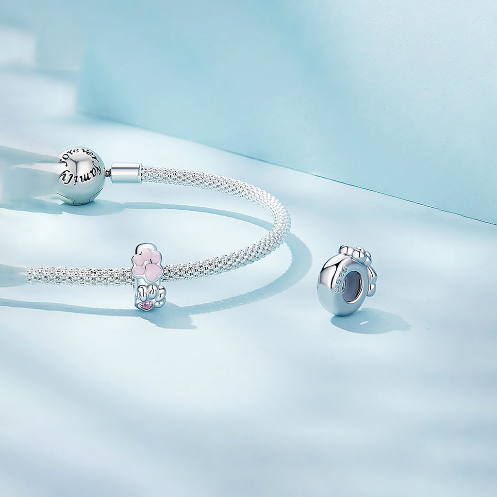 Charm de Plata .925, Two Footprint, Miow