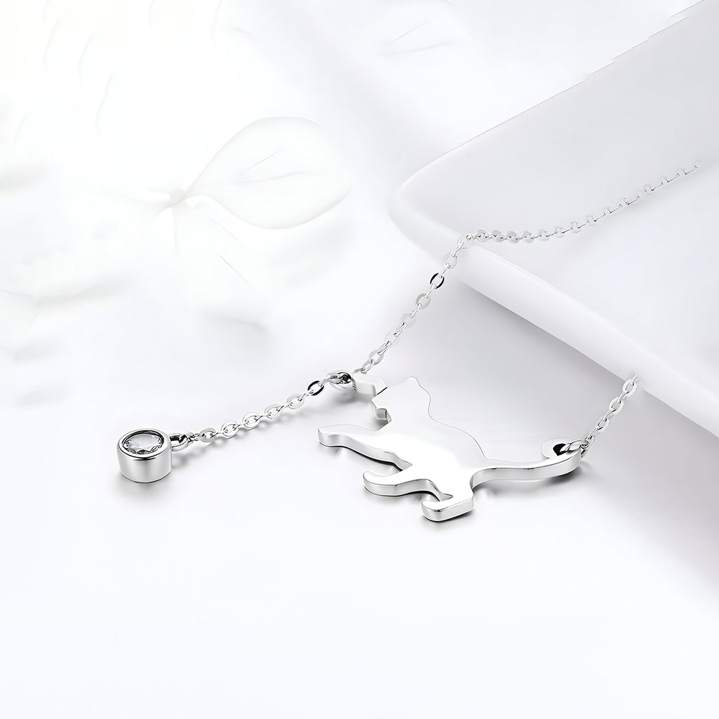 Collar de Plata .925, Cat Playing, Miow