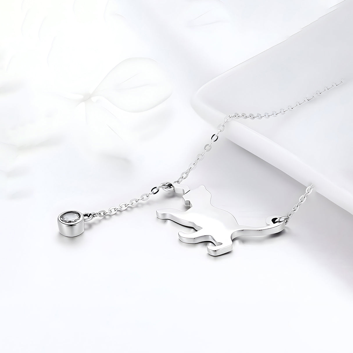 Collar de Plata .925, Cat Playing, Miow