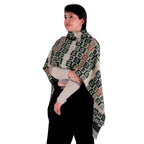 Chal de Cachemira, Serial Cats Verde/Beige, Miow