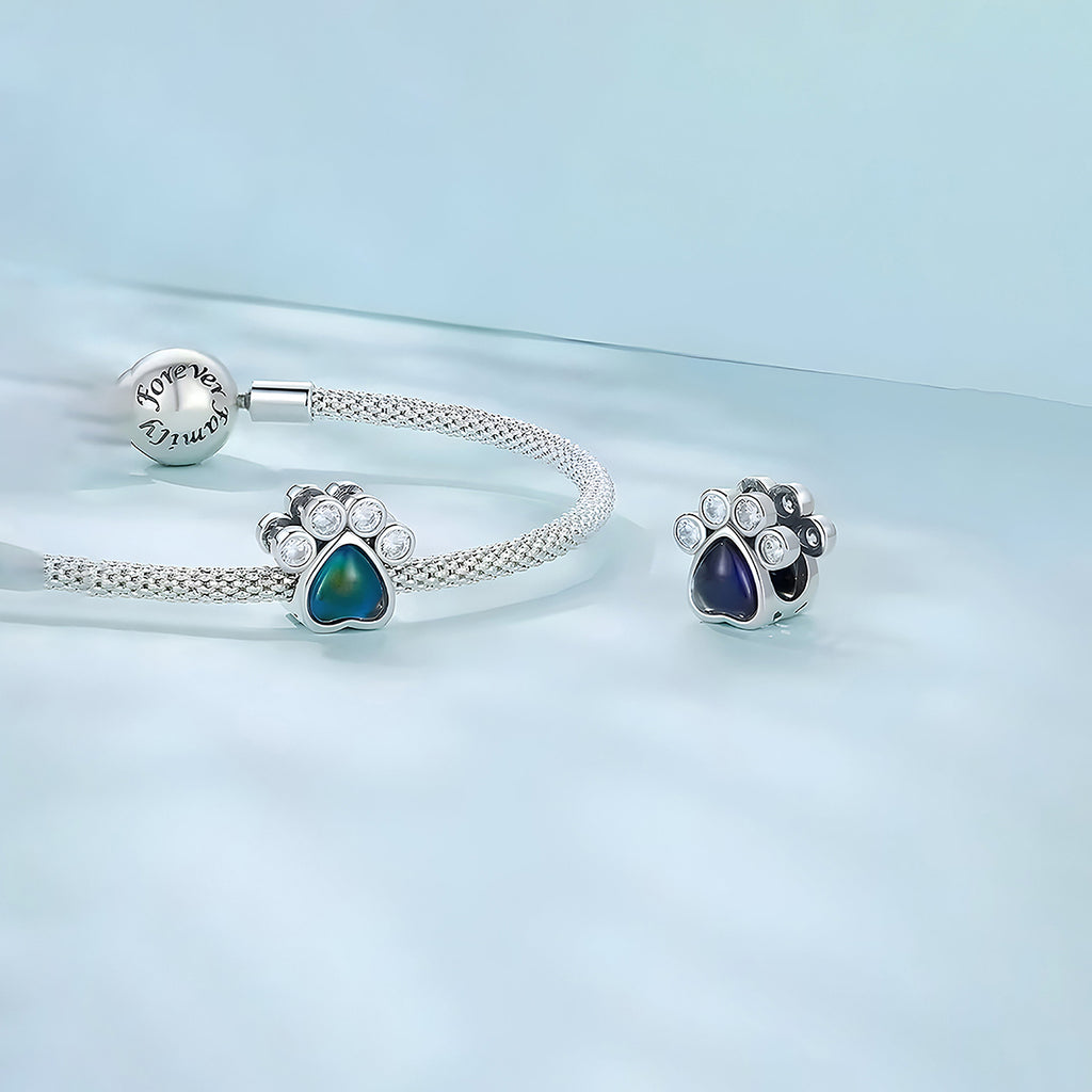 Charm de Plata .925, Footprint Colors, Miow