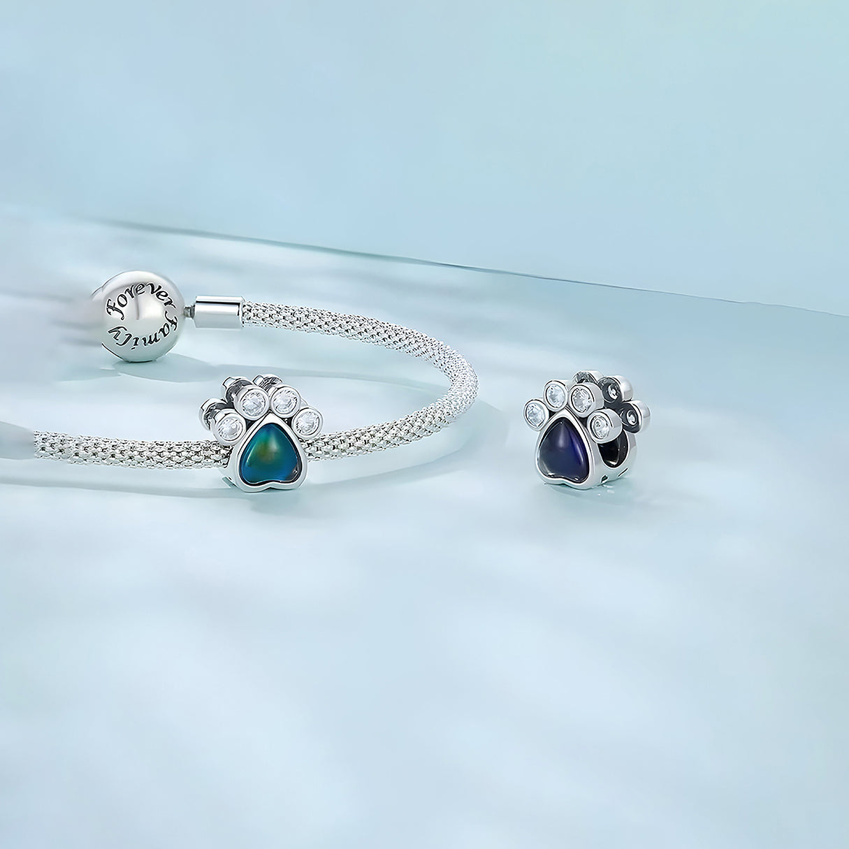 Charm de Plata .925, Footprint Colors, Miow