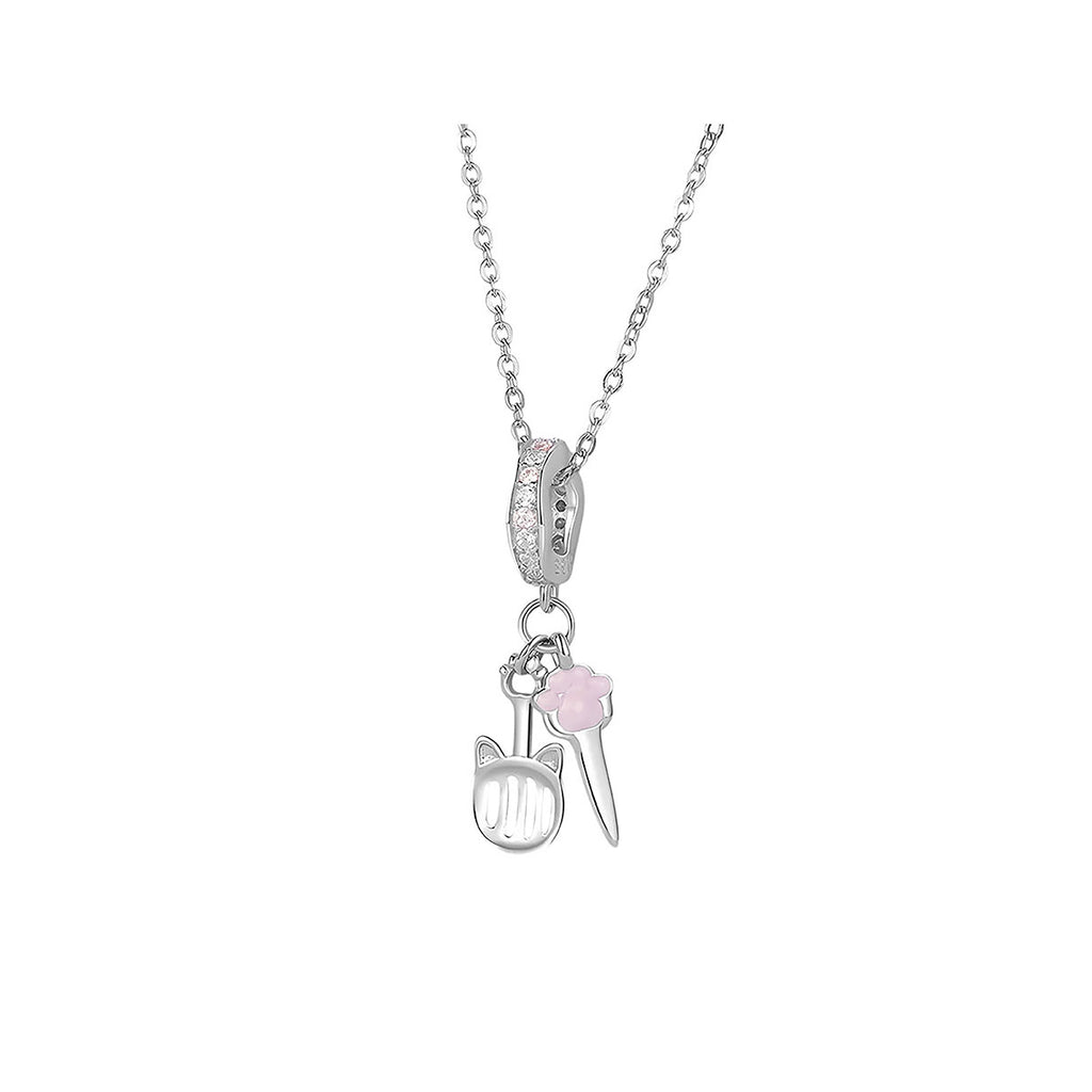 Charm de Plata .925, Pink Moon Cat, Miow