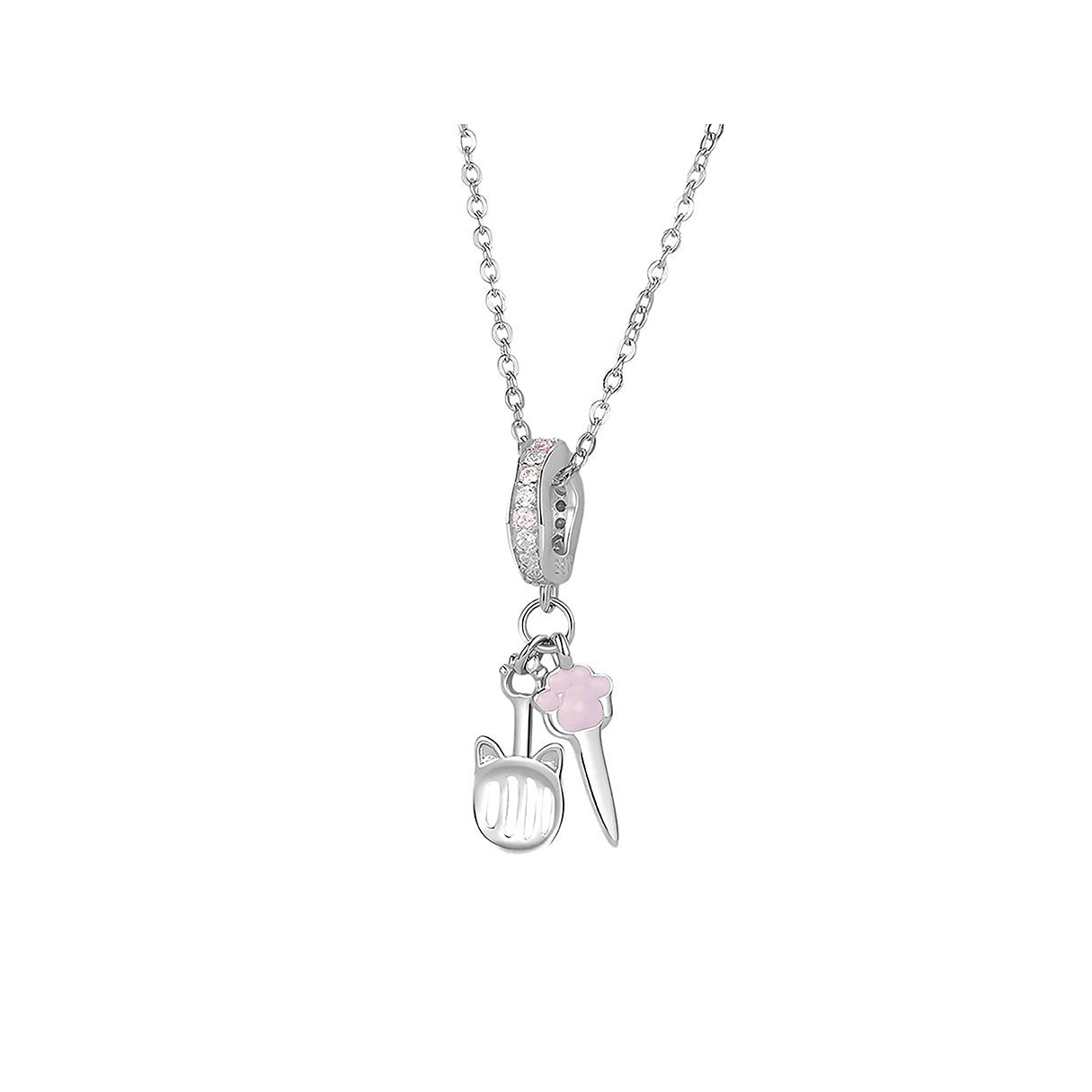 Charm de Plata .925, Pink Moon Cat, Miow