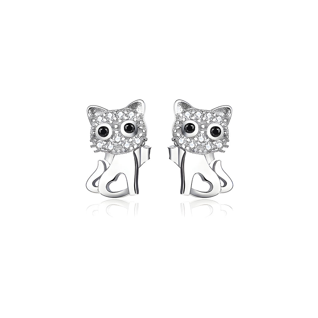 Aretes de Plata .925, Twin Cats, Miow