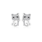Aretes de Plata .925, Twin Cats, Miow