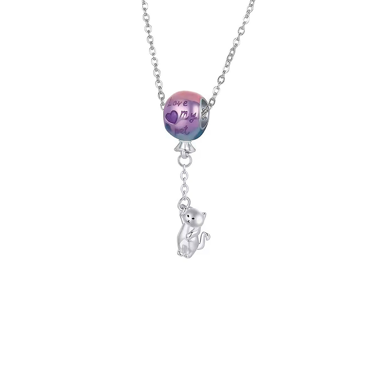 Charm de Plata .925, Red Balloon Cats, Miow