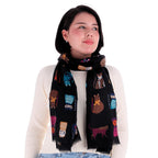 Pashmina Knitted Cats Negro, Miow