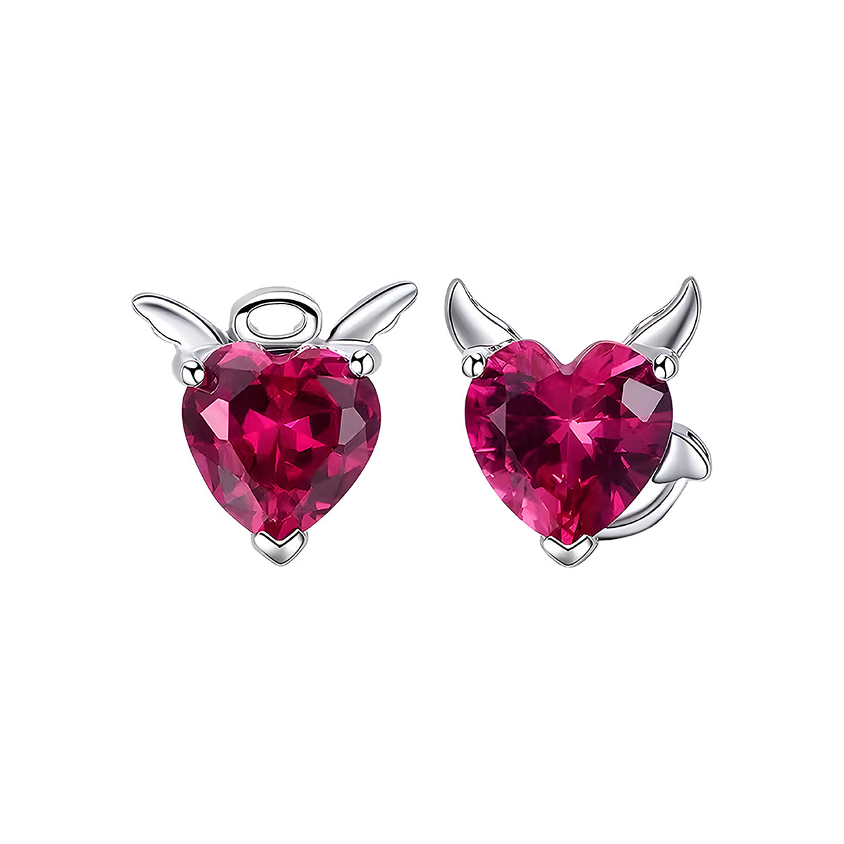 Aretes de Corazón, Plata .925, Ame Glam Pop