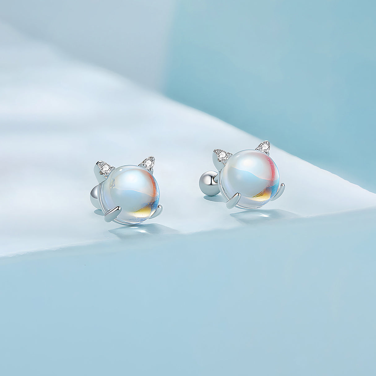 Aretes de Plata .925, Cat Eye, Miow
