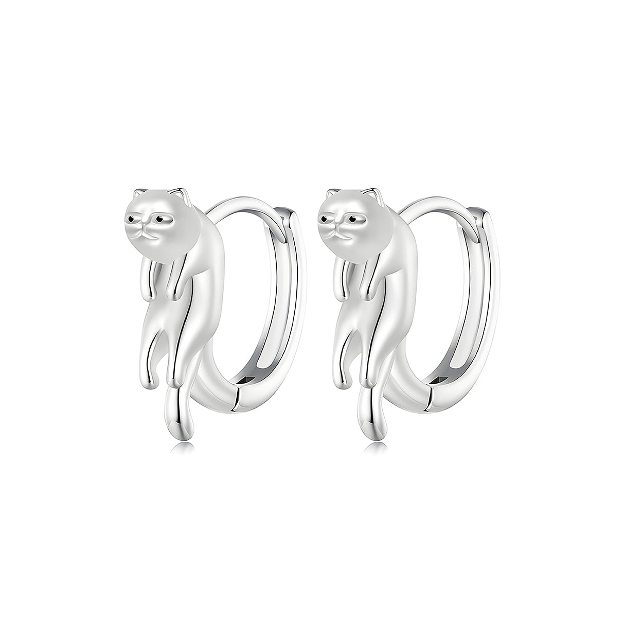 Aretes de Plata .925, Two Serious Cats, Miow