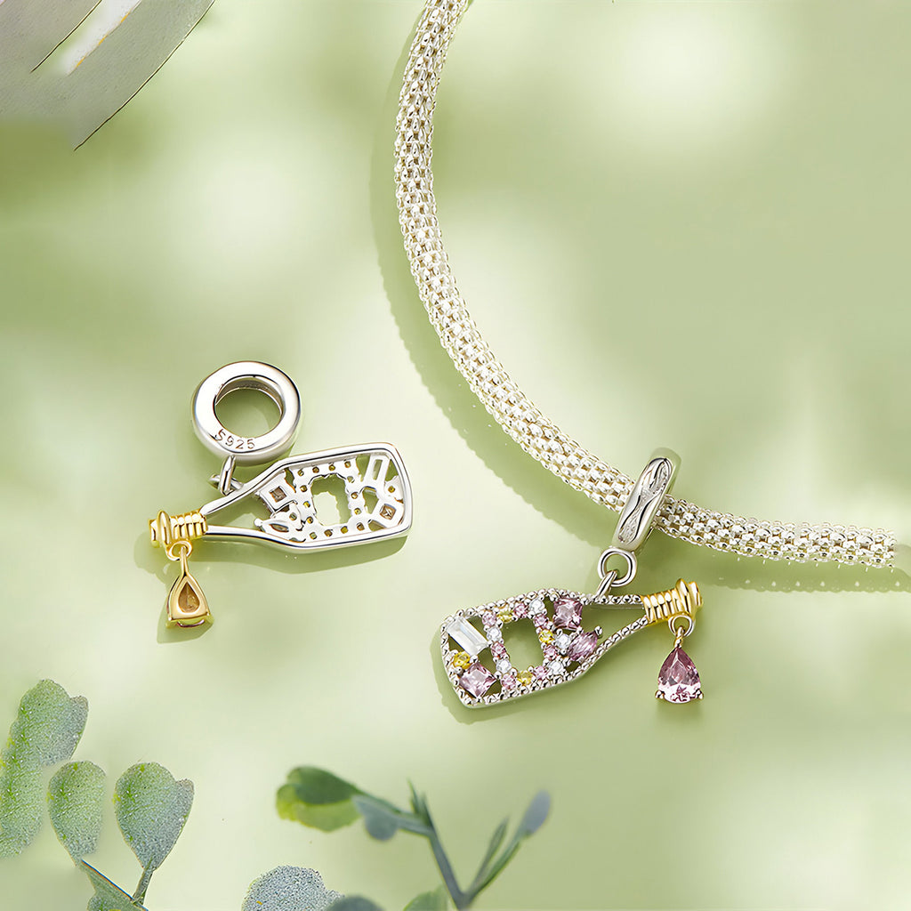 Charm de Champaña, Plata .925, Ame Glam Pop
