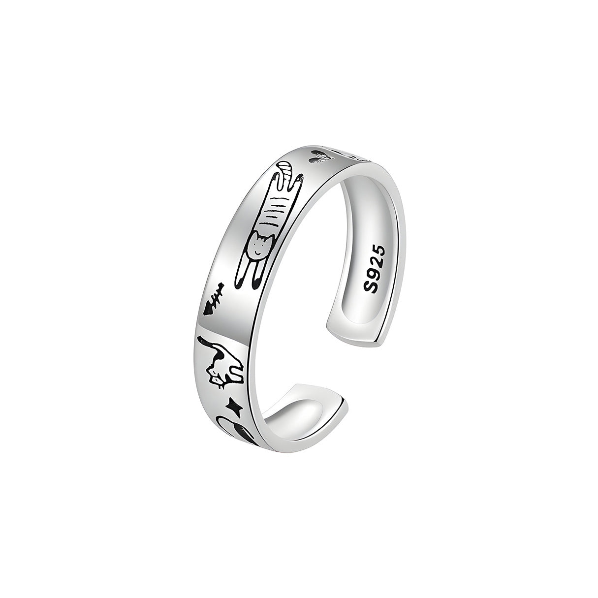 Anillo de Plata .925, Stray Cat, Miow