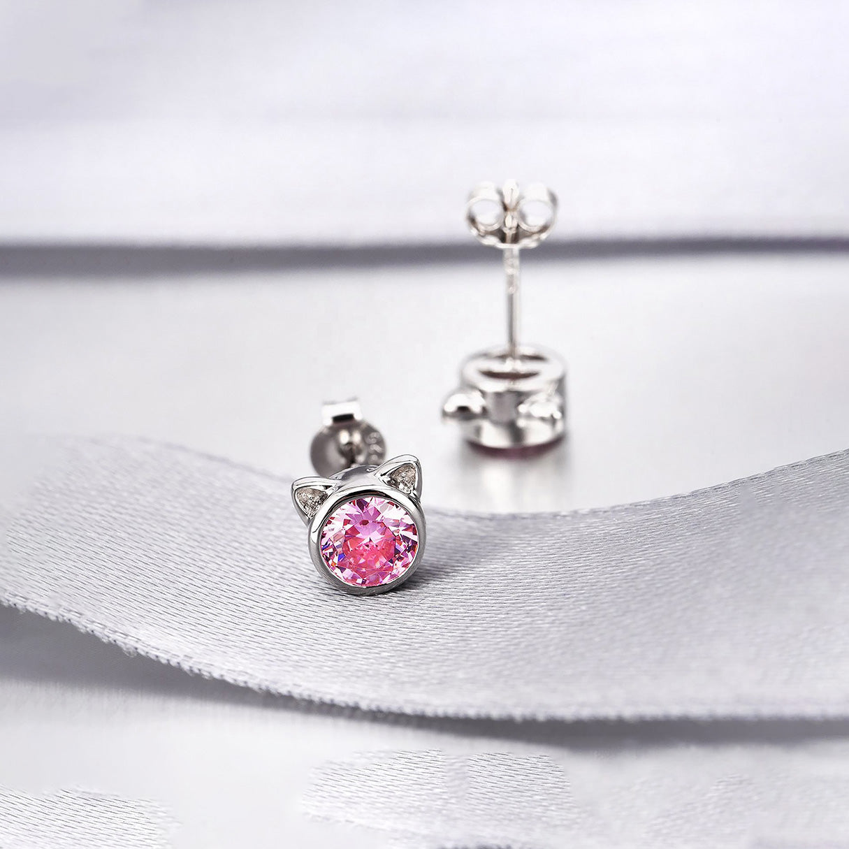 Aretes de Plata .925, Cat Stud, Miow