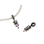 Charm de Plata .925, Pink Heart Kitten, Miow